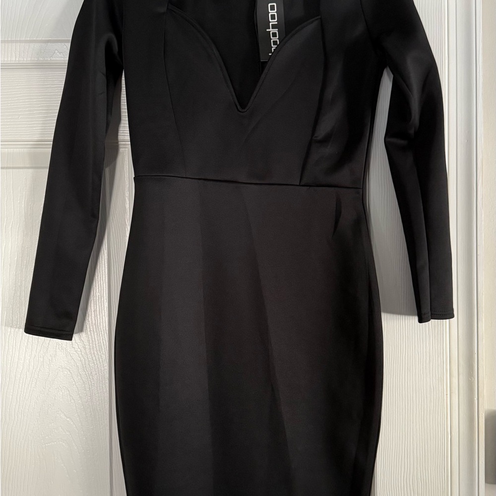 Boohoo Black Long Sleeve Dress